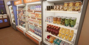 Store shelves in inKONBINI