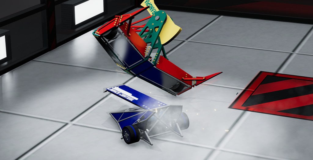 Two bots battling in Robot Rumble 2